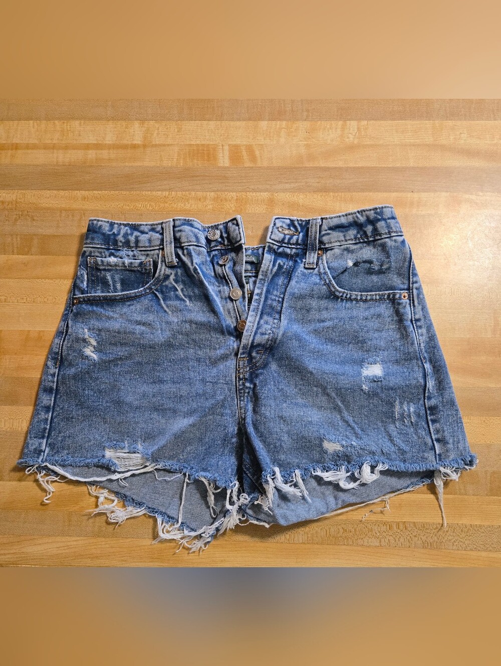 wild fable Light Blue Distressed Denim Cutoff Shorts